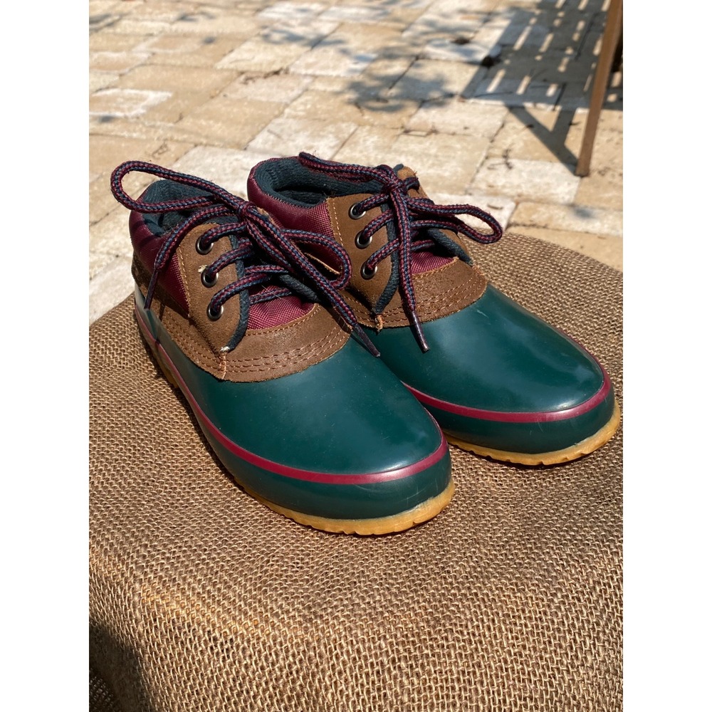 Green Woodstock Duck Boots Sorority Lace Up Rain Shoes 7M Women